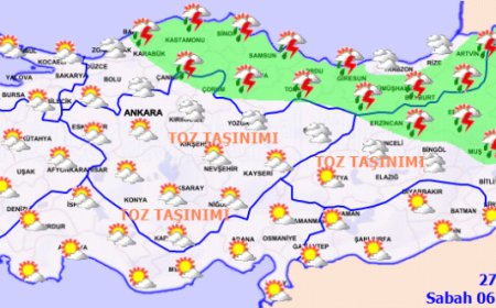 Marmara ve Ege hariç toz taşınımına dikkat!