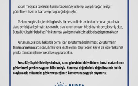 Bursa Büyükşehir’den Cumhurbaşkanı Erdoğan görseli açıklaması… İdari soruşturma başlatıldı!