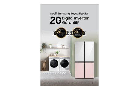 Samsung buzdolabı ve çamaşır makinelerinde 20 yıl garanti fırsatı!