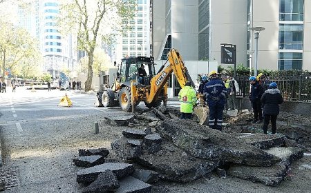 Sarıyer Maslak yol çökmesinde su ve doğalgaz hatları onarıldı, akış normale döndü