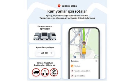 Yandex Maps, Kamyonlara Özel Navigasyon Özelliğini Türkiye’de Kullanıma Sundu