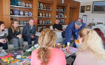 Erasmus öğretmenlerinden Başkan Topaloğlu’na ziyaret 