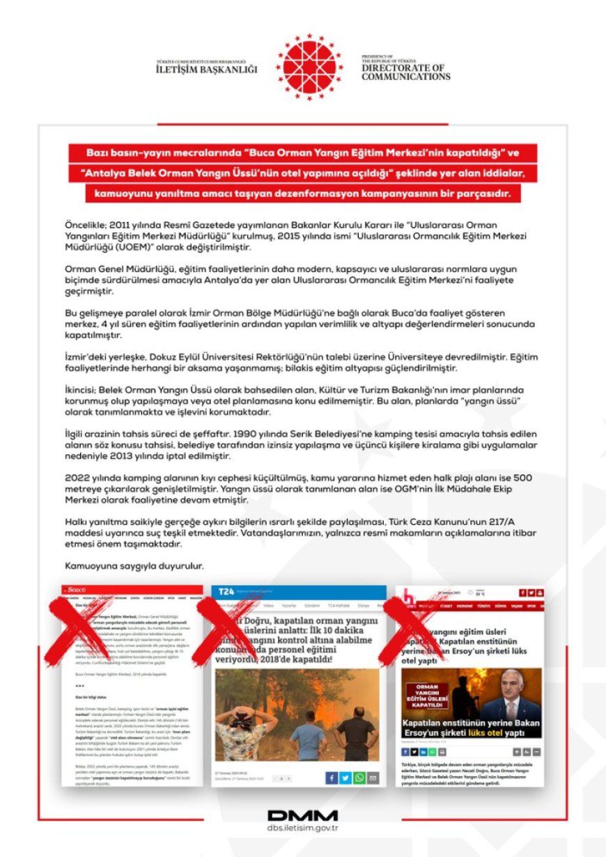 İletişim’den ‘Buca ve Belek’ iddialarına yalanlama