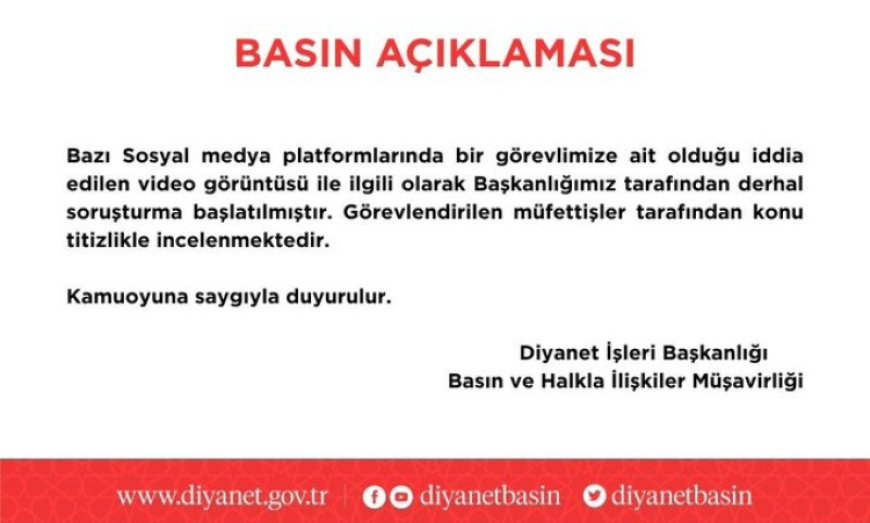 Diyanet İşleri Başkanlığı’ndan sosyal medya videosu açıklaması