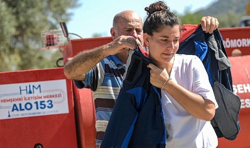 İzmirli baba ve kızı yangınlara karşı omuz omuza mücadele ediyor