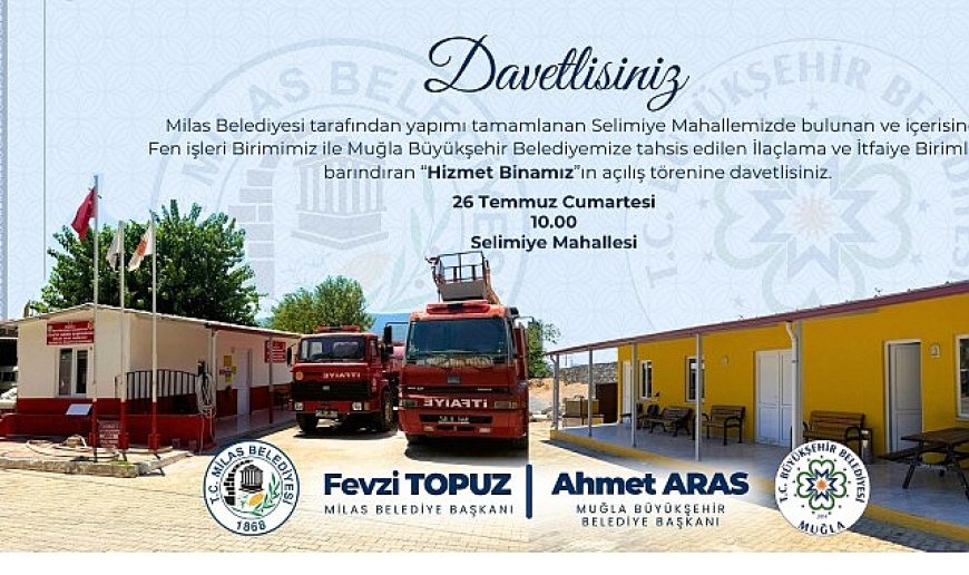 Milas Belediyesi Tarafından Yapımı Tamamlanan Hizmet Binası Törenle Açılıyor