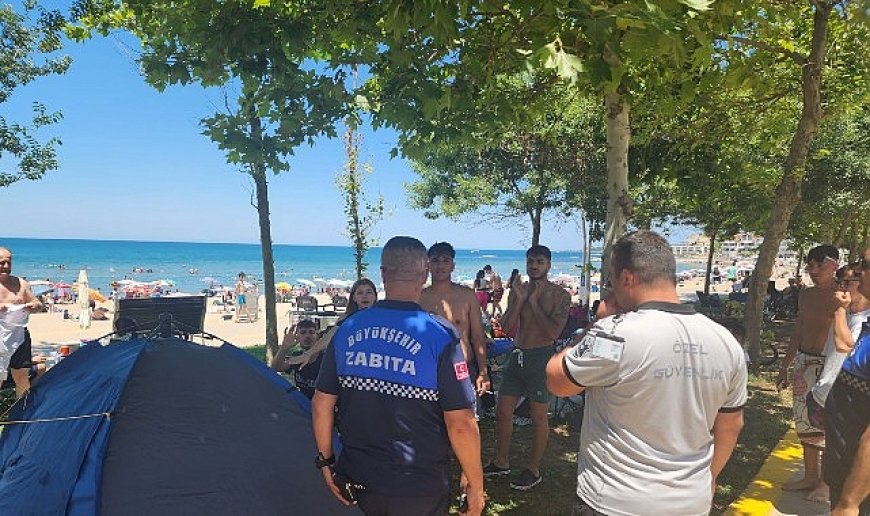 Kandıra sahillerinde çadır denetimi