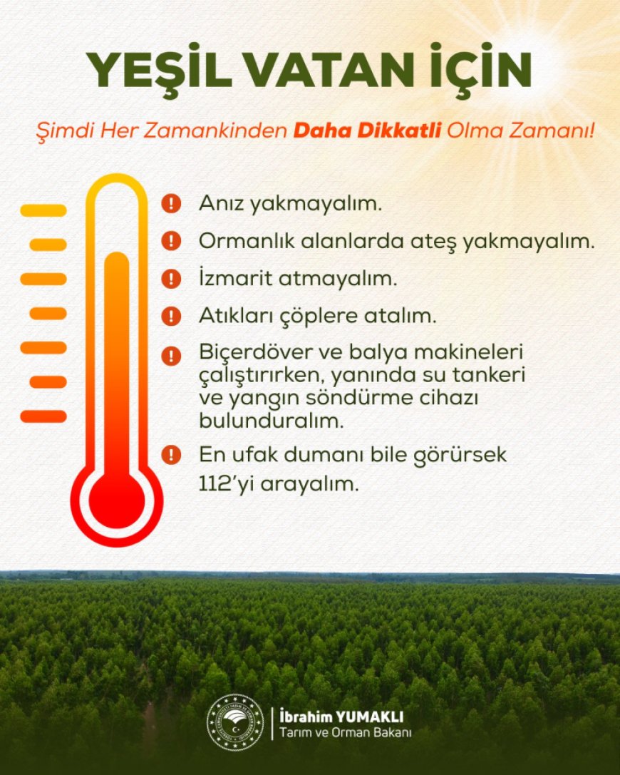 Bakan Yumaklı’dan ‘yeşil vatan’ uyarısı!