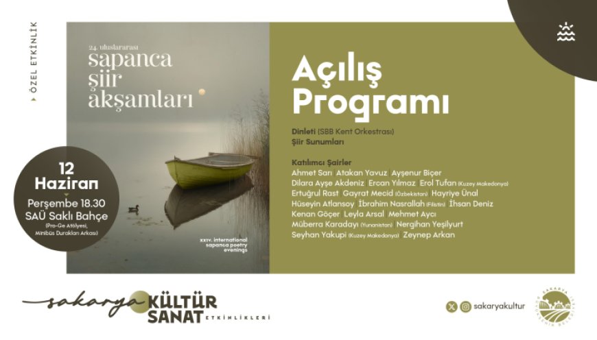 24. Uluslararası Sapanca Şiir Akşamları başlıyor