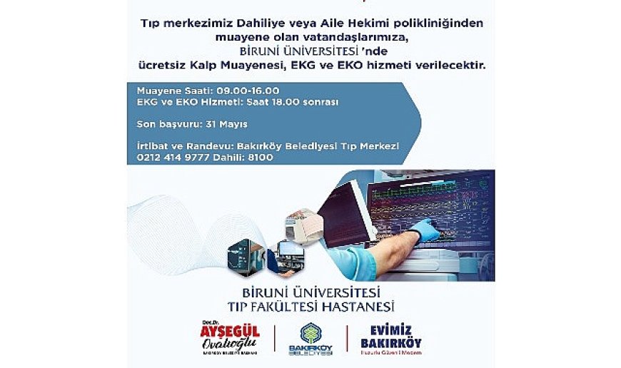 Bakırköy Belediyesinden Ücretsiz Kalp Sağlığı Taraması