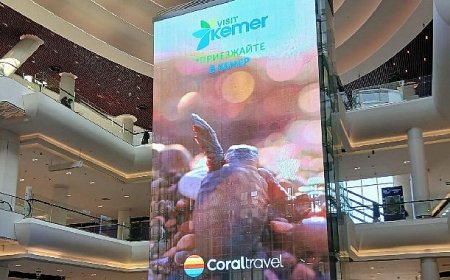 Moskova’da dev ekranlarda Kemer tanıtımı