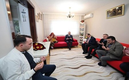 Başkan Büyükakın’dan şehit ailesine bayram ziyareti:  “Sizler her zaman baş tacısınız”