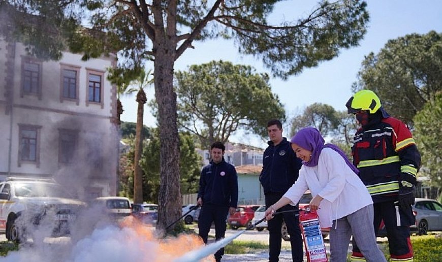 Olası yangınlara karşı tatbikat…