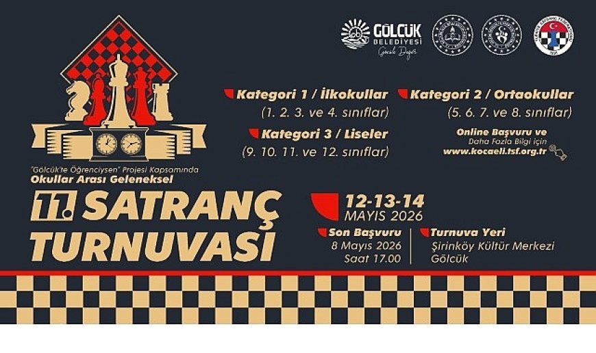 Gölcük’te 11. Geleneksel Satranç Turnuvası Başlıyor