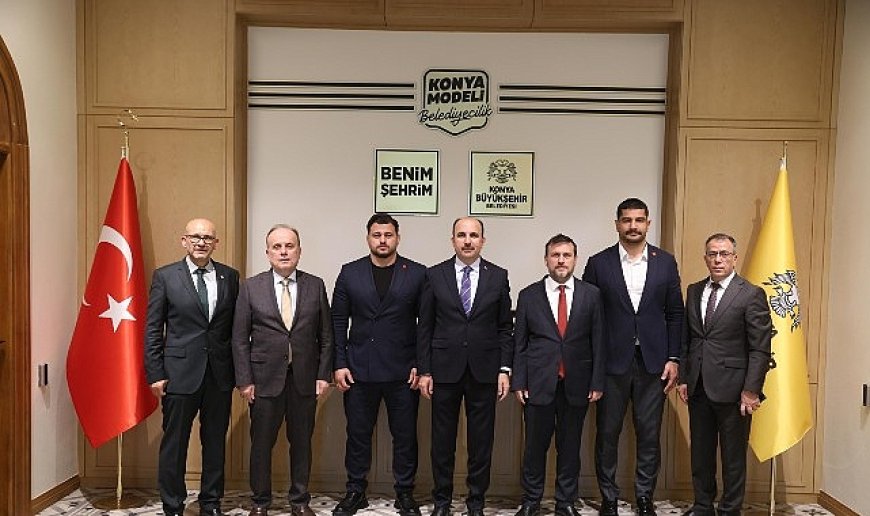 Türkiye Güreş Federasyonu Başkanı Akgül, Milli Olimpiyat Komitesi Başkanı Çakır ve Milli Güreşçi Kayaalp Başkan Altay’ı Ziyaret Etti